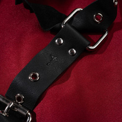 Skórzane kajdanki handcuffs czarne na ręce na nogi Sessuale SES-05-BL