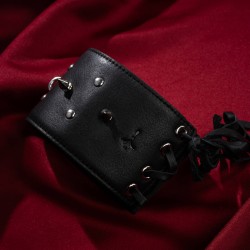 Zestaw BDSM Sessuale skórzany pejcz smycz obroża ZUP-160-BL