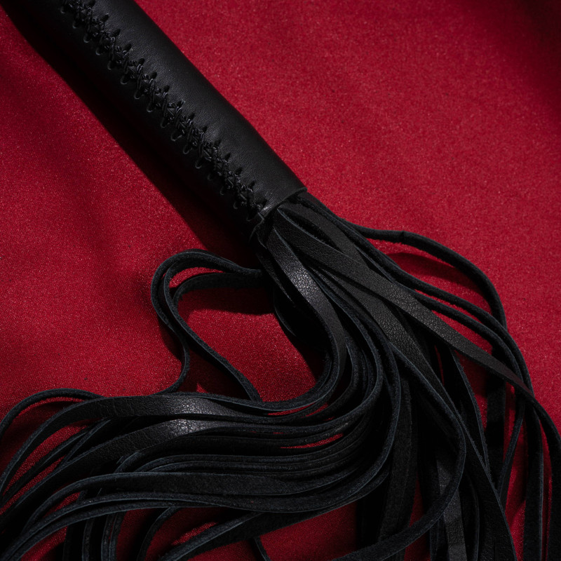 Skórzany pejcz bicz czarny BDSM Sessuale SES-03-BL